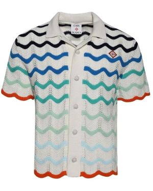 CASABLANCA Bunte Häkelbluse - Blau