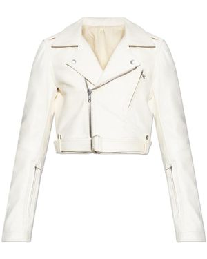 Rick Owens Leather Jackets - White