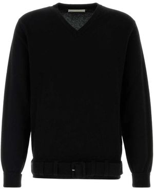 Random Identities Truien & Vesten ,Zwart ,Wol Cashmere Trui Met Riem