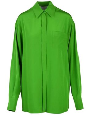 Sportmax Seiden Langarmhemd Tonal Modell - Grün