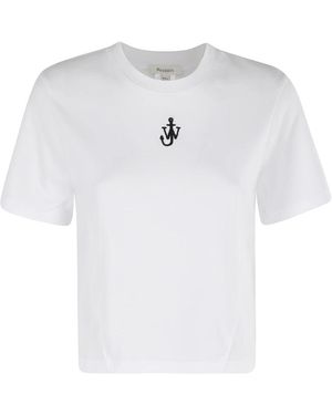 JW Anderson Besticktes Cropped T-Shirt - Weiß