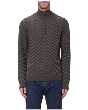 Emporio Armani Hoodies & Sweatvesten ,Bruin Truien - Grijs
