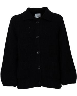 Allude Strickjacke Mit Kragen - Schwarz