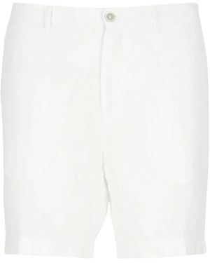120% Lino Casual Garment Dyed Twill Shorts - Wit