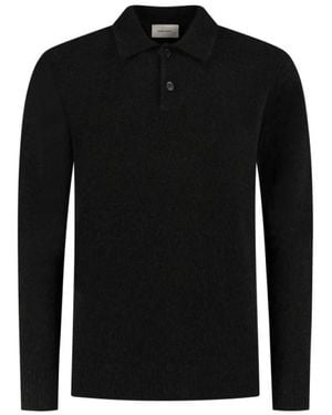 Pure Path Bouclé Long Strick-Polo - Schwarz