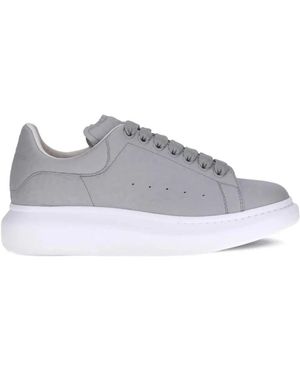 McQueen Graue Ledersneakers Für Männer