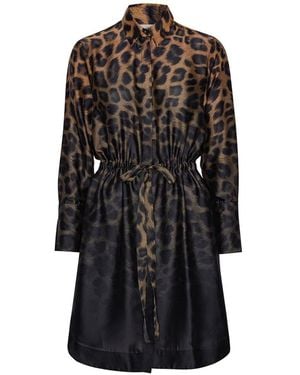 Karmamia Kleedjes ,Veelkleurig ,Leopard Gradient Stijlvolle Mode Accessoire - Zwart