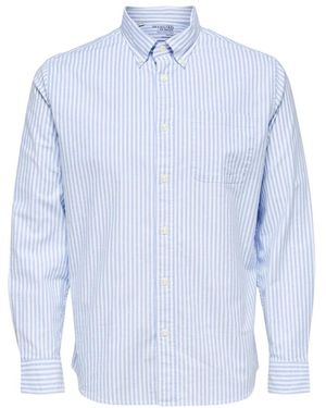 SELECTED Overhemden ,Blauw ,Katoen Tijdloos Oxford-Hemd