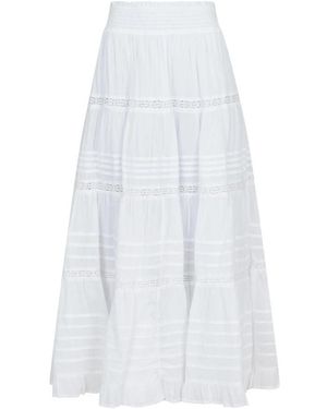 Neo Noir Midi Skirts - White