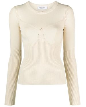Marine Serre Round-Neck Knitwear - Natural