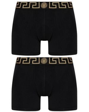 Versace Ondergoed ,Zwart ,Katoen Greca Border Boxers