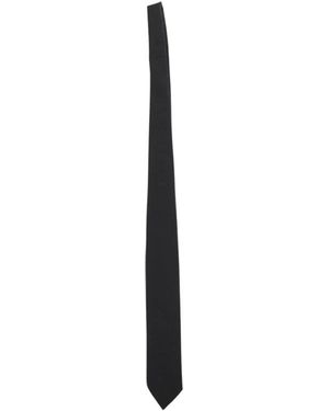 Paoloni Accessoires ,Zwart ,Polyester Zwarte Satijnen Stropdas 100% Polyester
