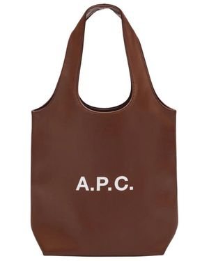 A.P.C. Tassen ,Bruin ,Polyester Ninon Tote Bag Klein