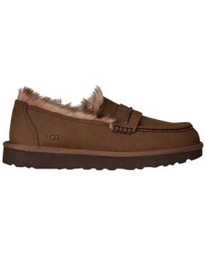 UGG Schoenen ,Bruin ,Polyester Ellis Nubuck Loafer Dark Chestnut