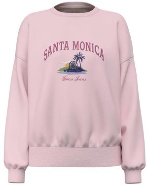 Guess Hoodies & Sweatvesten ,Roze ,Katoen Katoenen Sweater