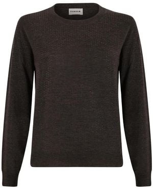 P.A.R.O.S.H. Truien & Vesten ,Bruin ,Maglia C/Strass - Zwart