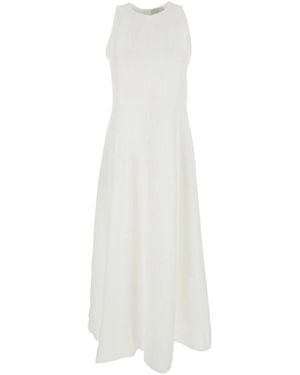 Antonelli Weiße ärmellose kleid aus viskosemischung