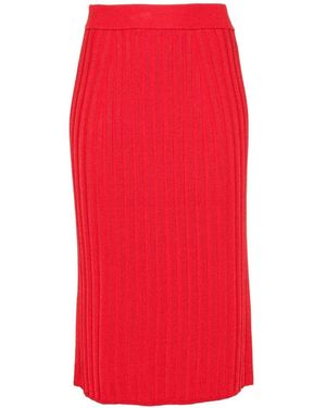 JOSEPH Roter satin-rippenrock,weiße satin-rippenrock