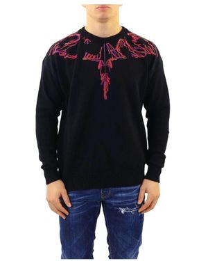 Marcelo Burlon Wings Gebreid Relax Slim Crew - Blauw