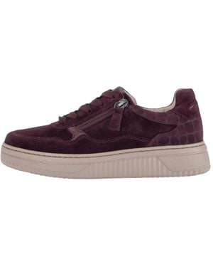 Gabor Schoenen ,Rood ,Leer Lage Sneakers