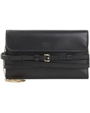Moschino Leder Rechteckige Klapp-Clutch - Schwarz