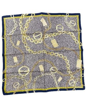 Borbonese Accessoires ,Veelkleurig ,Foulard Catene Twill Seta - Metallic