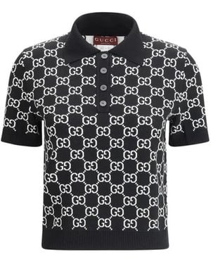 Gucci Omkeerbare Polotop Met Gg-Jacquard - Zwart
