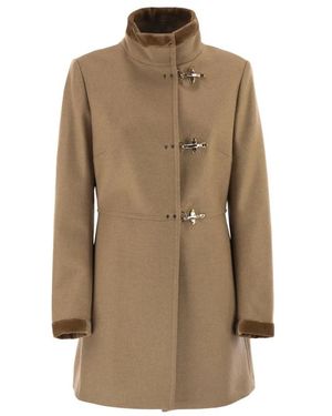 Fay Single-Breasted Coats - Neutro