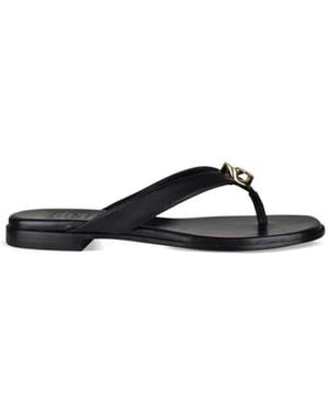 Givenchy Schwarze leder flip flops mit metall detail - Blau