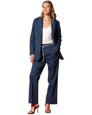 Mason's Eleganter Leinen Baumwoll Blazer Blau