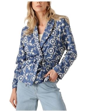 Ydence Blauwe Kimono Stijl Blazer
