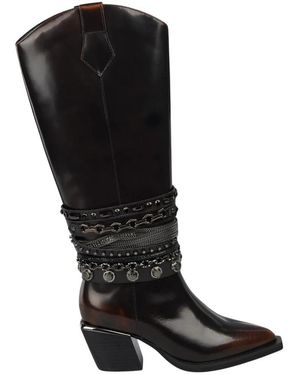 Alma En Pena. Cowboy & Biker Boots - Black