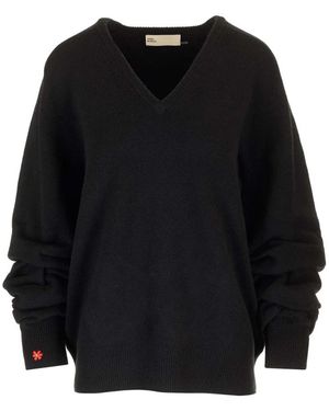 Tory Burch Wollpullover Mit V-Ausschnitt - Schwarz
