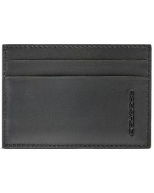 Piquadro Accessoires ,Zwart ,Leer Mag Safe Leren Kaarthouder Met 2 Rfid-Beschermde Vakjes