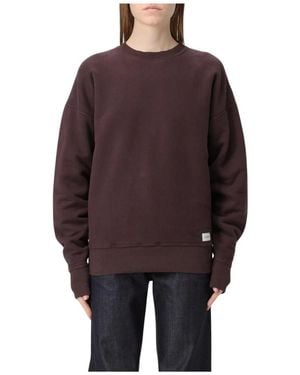 Saint Laurent Lichtgewicht Relaxed Fit Crew Neck Sweatshirt - Bruin