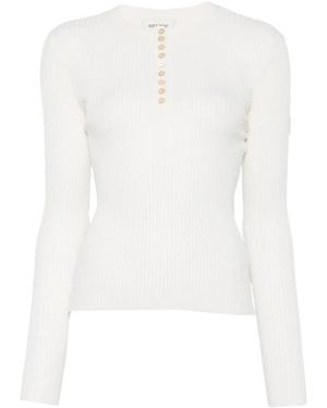 Soft Goat Long Sleeve Tops - Blanco