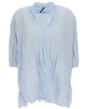 Daniela Gregis Kreukel Katoenen Shirt - Blauw