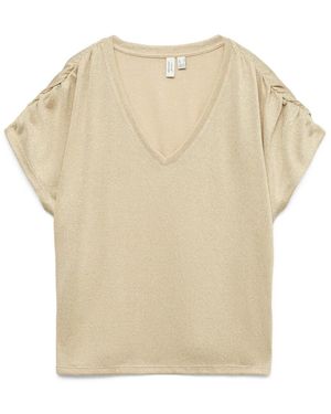 Vero Moda Golda V-Neck Top Birch - Naturel