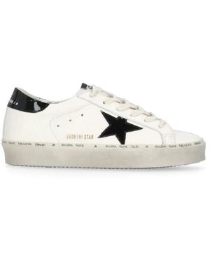 Golden Goose Weiße ledersneakers mit iconic star