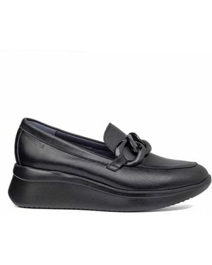 Callaghan Schoenen ,Zwart ,Slip-On Sleehak Sneakers Met Metalen Ketting