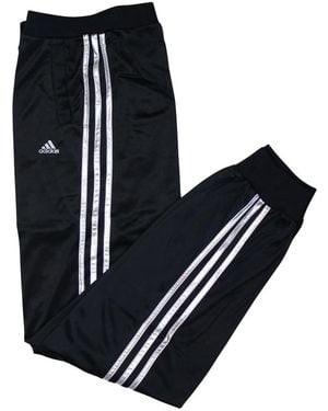 adidas Fitness ,Zwart ,Trainingbroek - Blauw
