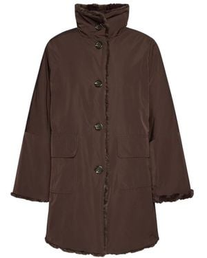 Elena Miro Jassen ,Bruin ,Leer 8051Z0 Boxy Jas