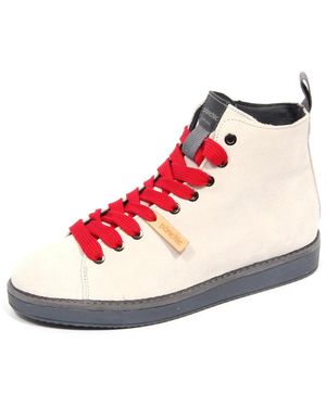 Pànchic Weiße Wildleder Mid Cut Schuhe - Rot