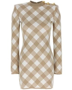 Balmain Short Dresses - Natural