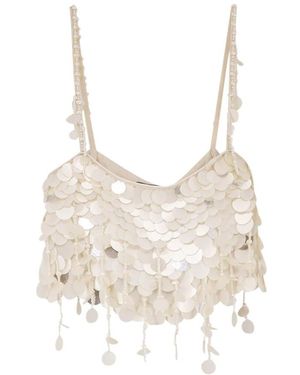 retroféte Crop Fit Top - Naturel