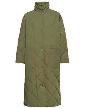 Stand Studio Jassen ,Groen ,Polyester Gewatteerde Winterjas Met Oversized Silhouet