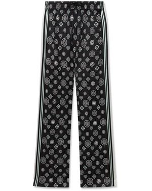 CASABLANCA Silk Pants With Monogram Print - Black