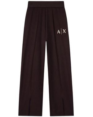 ARMANI EXCHANGE Wide Trousers - Black