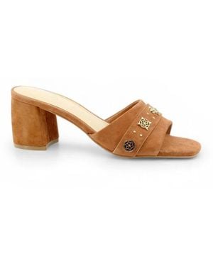 Guess Schoenen ,Bruin ,Leer Heeled Mules