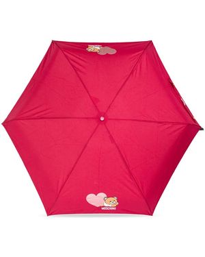 Moschino Accessoires ,Rood ,Polyester Supermini Paraplu Met Teddy Love